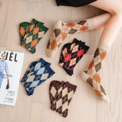 Vintage argyle socks ( set / 5 pairs )
