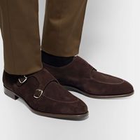 Chocolaty Double MONK FASHION custom Handmade Latest Design SHOES for Mens - Thumbnail 1