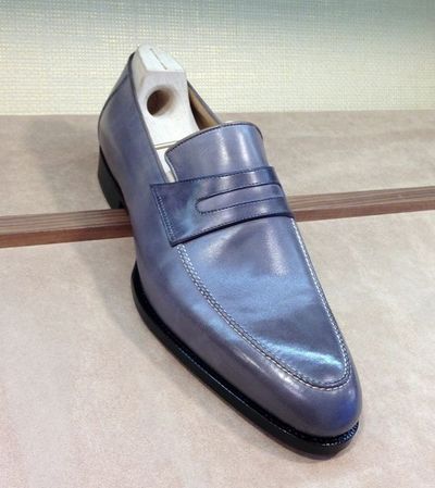 Classic Decent Handmade Men's Grey Loafer Office Wear In Genuine Leather Shoes