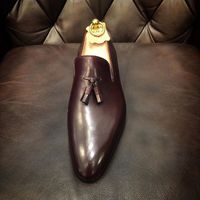 Best Chocolate Brown Leather Tassels Loafer Shoes - Thumbnail 1