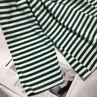 Cute Casual Stripe Round Neck Long Sleeve Tee Shirt T-shirt Top Plus Oversized Baggy E-Girl Kawaii Korean Japanese Harajuku Retro Streetwear - Thumbnail 4