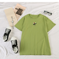 Cute Summer Casual Fruit Print O Neck Short Sleeve Tee Shirt T-shirt Top Loose Oversized E-Girl Kawaii Korean Japanese Harajuku Retro Streetwear - Thumbnail 5