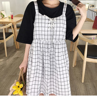 Cute Summer Preppy Loose Casual Plaid Checkered Tank Dress E-Girl Kawaii Korean Japanese Harajuku Retro Streetwear - Thumbnail 2