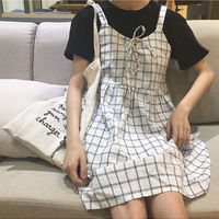 Cute Summer Preppy Loose Casual Plaid Checkered Tank Dress E-Girl Kawaii Korean Japanese Harajuku Retro Streetwear - Thumbnail 3