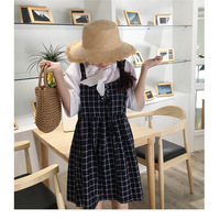 Cute Summer Preppy Loose Casual Plaid Checkered Tank Dress E-Girl Kawaii Korean Japanese Harajuku Retro Streetwear - Thumbnail 5