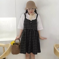 Cute Summer Preppy Loose Casual Plaid Checkered Tank Dress E-Girl Kawaii Korean Japanese Harajuku Retro Streetwear - Thumbnail 7
