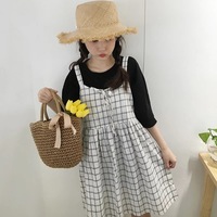 Cute Summer Preppy Loose Casual Plaid Checkered Tank Dress E-Girl Kawaii Korean Japanese Harajuku Retro Streetwear - Thumbnail 8