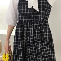 Cute Summer Preppy Loose Casual Plaid Checkered Tank Dress E-Girl Kawaii Korean Japanese Harajuku Retro Streetwear - Thumbnail 9