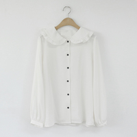 Cute 2pcs Summer Preppy White Ruffle Peterpam Collar Black Vintage V Dress E-Girl Kawaii Korean Japanese Harajuku Retro Streetwear - Thumbnail 5