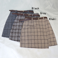 Cute Plaid Irregular Sweet High Waisted A-line Mini Skirt Vintage Autumn Casual School Girl E-Girl Kawaii Korean Japanese Harajuku Retro Streetwear - Thumbnail 2