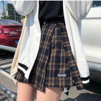Cute Plaid Checkered High Waisted Mini Skirt Preppy School Girl Vintage Autumn Winter E-Girl Kawaii Korean Japanese Harajuku Retro Streetwear - Thumbnail 5