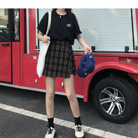 Cute Plaid Checkered High Waisted Mini Skirt Preppy School Girl Vintage Autumn Winter E-Girl Kawaii Korean Japanese Harajuku Retro Streetwear - Thumbnail 7