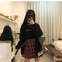 Cute Plaid Checkered High Waisted Mini Skirt Preppy School Girl Vintage Autumn Winter E-Girl Kawaii Korean Japanese Harajuku Retro Streetwear - Thumbnail 9