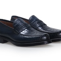 Handmade Leather Shoes Formal Crocodile Texture Leather Men black crocodile shoes - Thumbnail 4