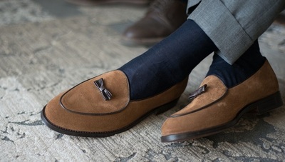 Men's Brown Tussles Suede Loafers shoes