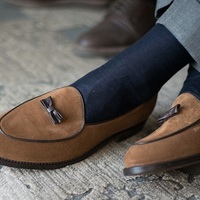 Men's Brown Tussles Suede Loafers shoes - Thumbnail 1