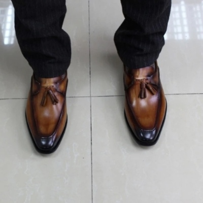 Luxury handmade two tone tassels loafer limited edition made on order