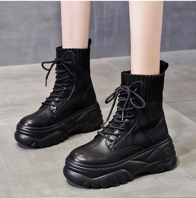 Black Punk Style Platform Boots