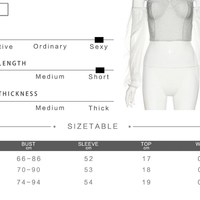 French Romantic Mesh Crop Top - Thumbnail 5