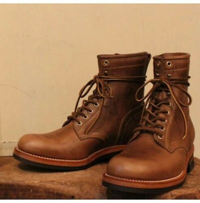 Handmade Men's Brown Round Toe Lace Up Ankle Dress Boots, Real Leather Boots