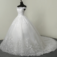 Discount Luxury Lace Appliques Plus size Wedding Dress Embroidery 2020 New Long Train Sweetheart Bride Gowns Vestidos De Noiva,701 - Thumbnail 2