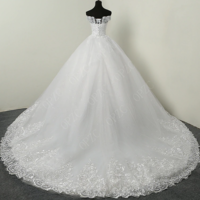 Discount Luxury Lace Appliques Plus size Wedding Dress Embroidery 2020 New Long Train Sweetheart Bride Gowns Vestidos De Noiva,701 - Thumbnail 3