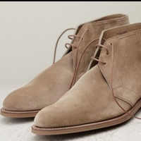 Sale Beige Chukka Suede Limited Edition Handmade Boot - Thumbnail 1