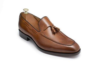 Best Brown Tassel Loafer Handcrafted Black Sole Party Wear Leather Shoes For Gentlemen