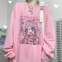 Anime Girl Pink Long Sleeve T-Shirt - Thumbnail 4