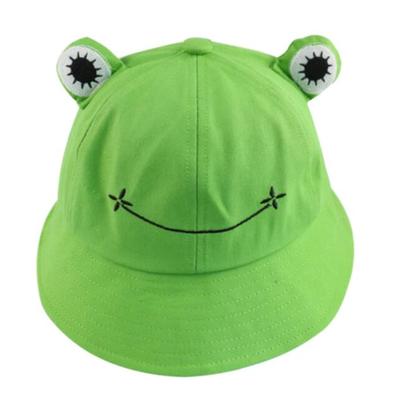 Kawaii cute frog embroidered bucket hat