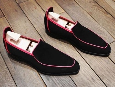 Christmas Sale Handmade Men's Loafer Shoes,Men's Black Suede Loafer Fashion Shoes