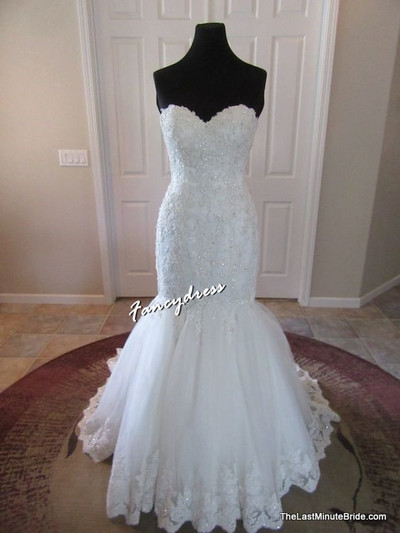 White Wedding Dress,Beaded Mermaid Wedding Dresses,Wedding Gown,712