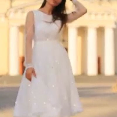 Tea length sparkly wedding dress bridal gown - Thumbnail 2