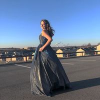 Bling Bling A Line Spaghetti Straps Navy Blue Long Prom/Evening Dress,732 - Thumbnail 2