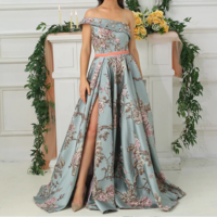 Long Pink Formal Evening Prom Gown Dress Gowns Dresses Robe De Soiree with pocket,51 - Thumbnail 1