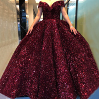 Dubai Sweetheart Sexy Green Luxury Wedding Dresses 2020 Sequined Off Shoulder Bridal Gowns,52 - Thumbnail 1