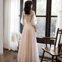Cute tulle lace long sleeve dress evening dress - Thumbnail 5