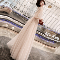 Stylish v neck tulle lace long prom dress formal dress - Thumbnail 3