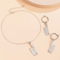 KNIFE NECKLACE & EARRINGS SET - Thumbnail 6