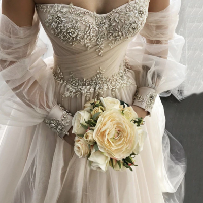 Champagne off shoulder sexy wedding dresses 2020 beading sequins photography bridal gowns,53