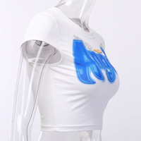 Sexy Angel Letter Graphic Print Casual Summer Short Sleeve Shirt T-shirt Tee Top E-Girl Kawaii Korean Japanese Harajuku Retro Streetwear Fashion - Thumbnail 4