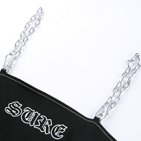 Sexy Black Goth Punk Letter Print Metal Chain Camisole Tank Crop Top Shirt Summer E-Girl Kawaii Korean Japanese Harajuku Retro Streetwear - Thumbnail 6