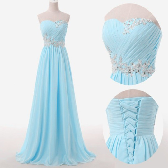 Back Up Lace Ice Blue Prom Dresses,Sweetheart Beaded Evening Dresses,58