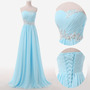 Back Up Lace Ice Blue Prom Dresses,Sweetheart Beaded Evening Dresses,58-1
