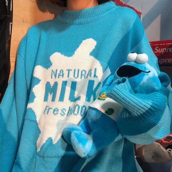 Fresh Natural Milk Pullover Knit Sweater