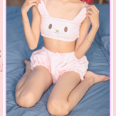 New cute homewear three-dimensional sling bra set