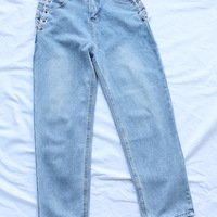 Sexy Chain Waisted Straight Leg Jeans - Thumbnail 2