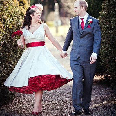 Vintage 1950's bridal dresses tea length - Thumbnail 3