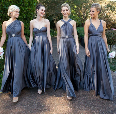 Convertible Mismatch Floor Length Bridesmaid Dresses