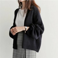 Cute Vintage Style Loose knitted Women's Cardigan - Thumbnail 3